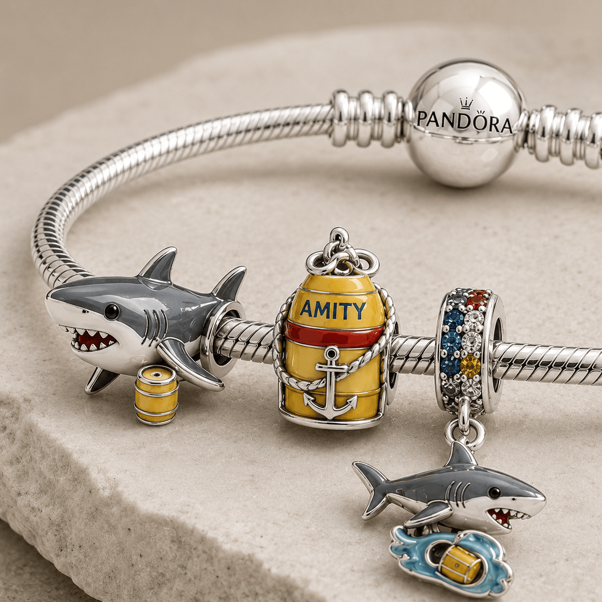 JAWS Silver Charm Bracelet Set HQH