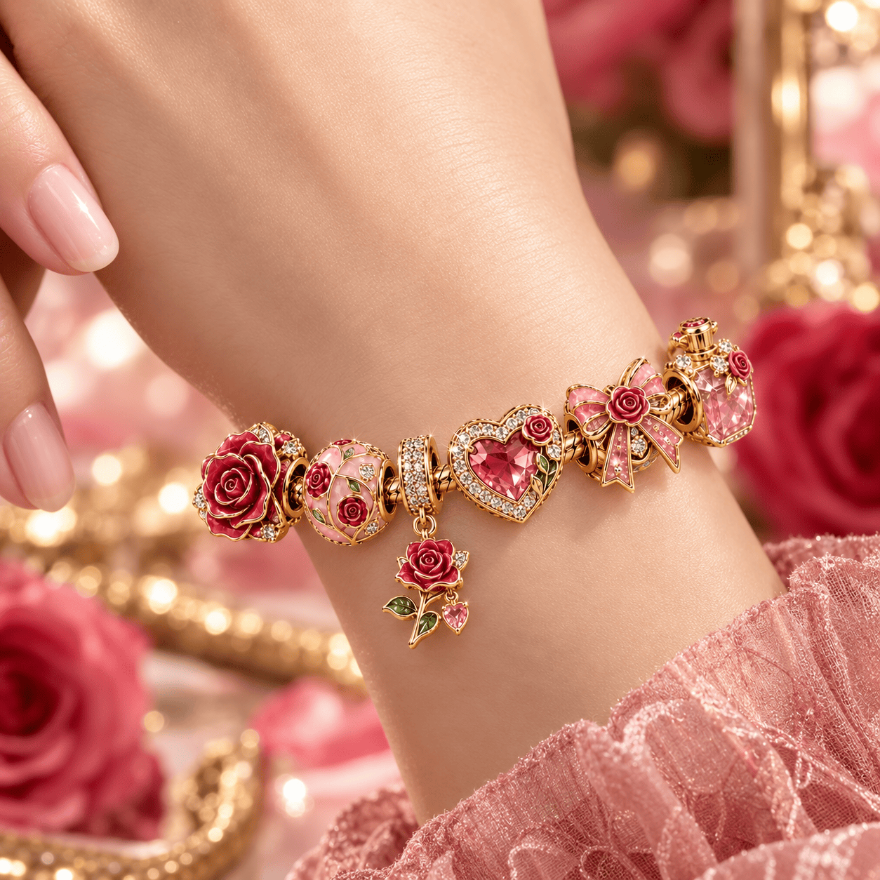 RSE Gold Charm Bracelet Set VTH
