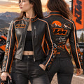 Premium KTM Cropped Leather Zipper Jacket PVNA