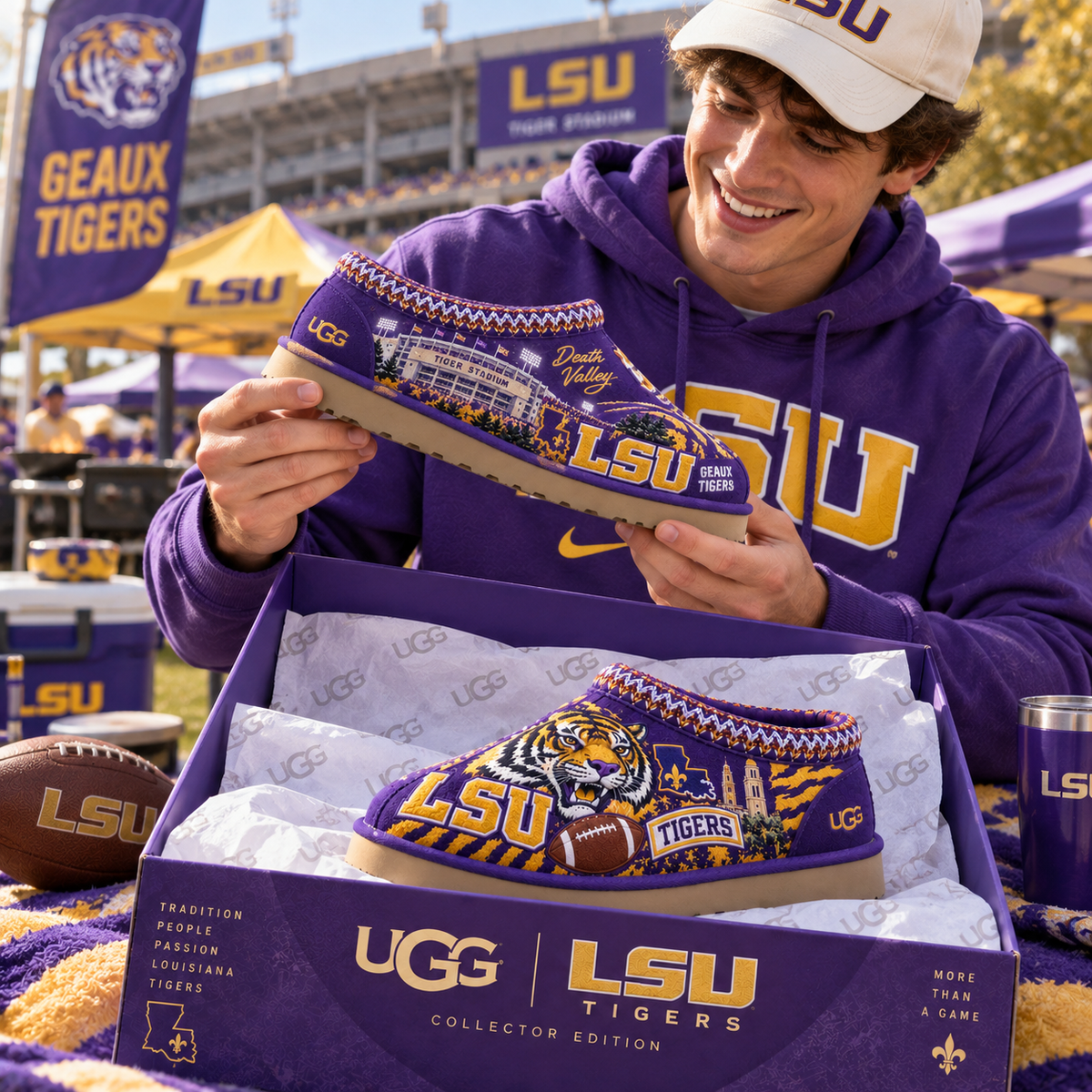 Premium LSU Heritage Suede Clog PDL