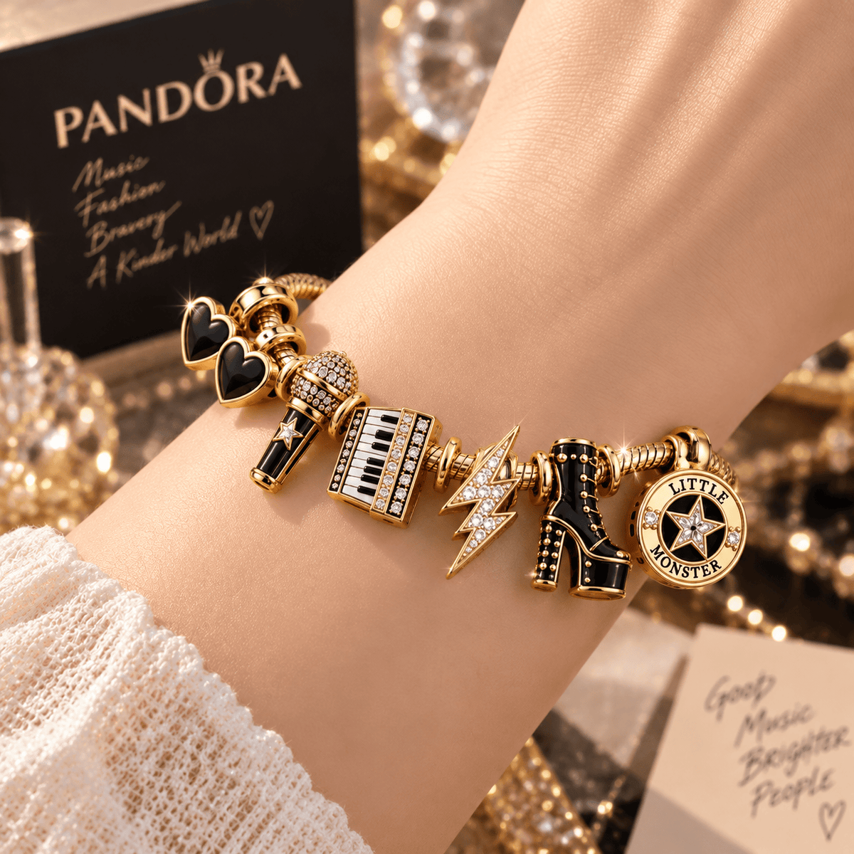 LDGG Gold Charm Bracelet Set TTN