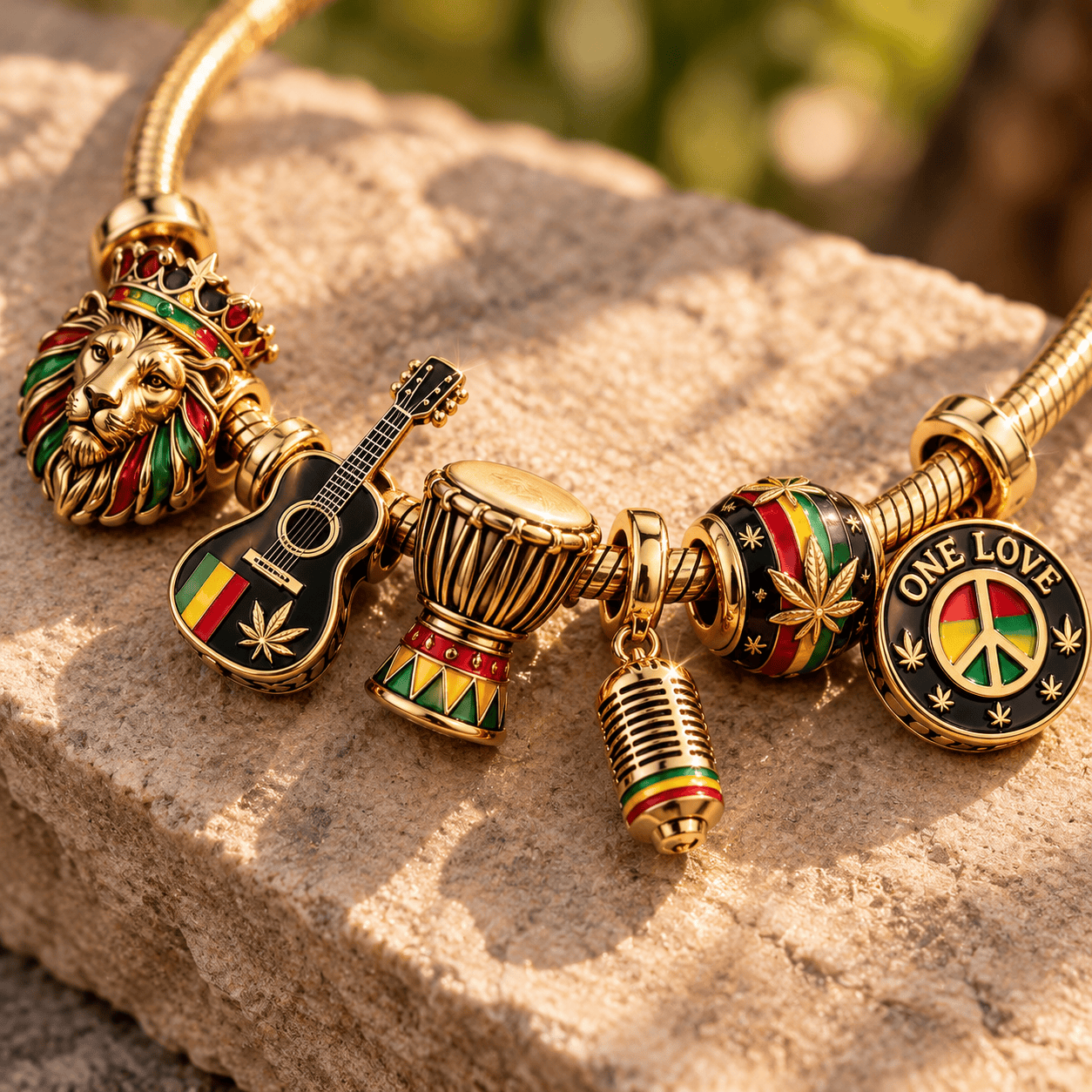 BML Gold Charm Bracelet Set TTN
