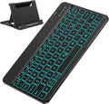 7-Color Backlit Bluetooth Keyboard for Tablets & Phones, Rechargeable, Portable
